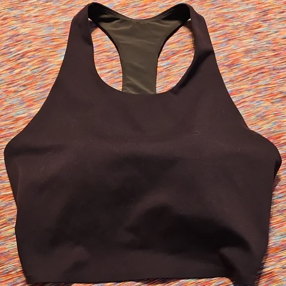 Uniqlo Chocolate Brown Racerback Crop Sports Bra - Picture 1 of 9
